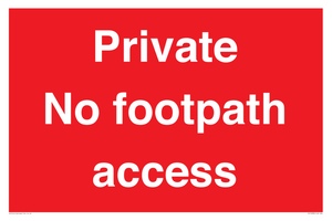 Private No footpath access